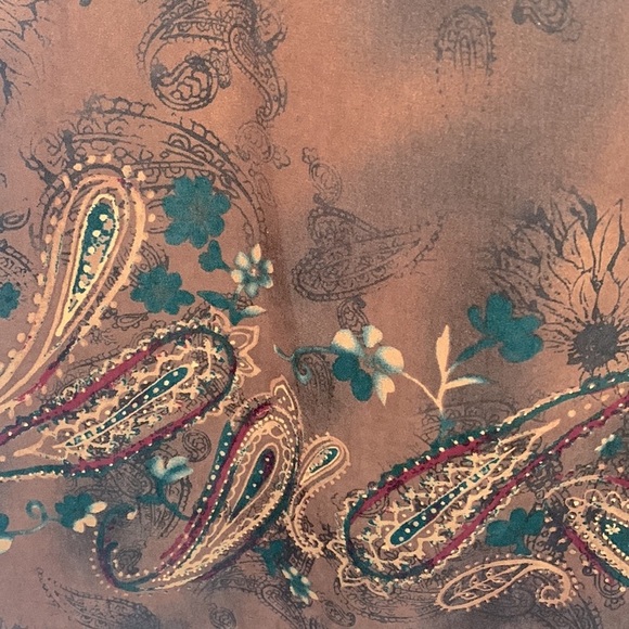 Requirements Petite Autumn Fall High Waisted Women’s Size 8P Paisley Brown Skirt - Picture 10 of 12